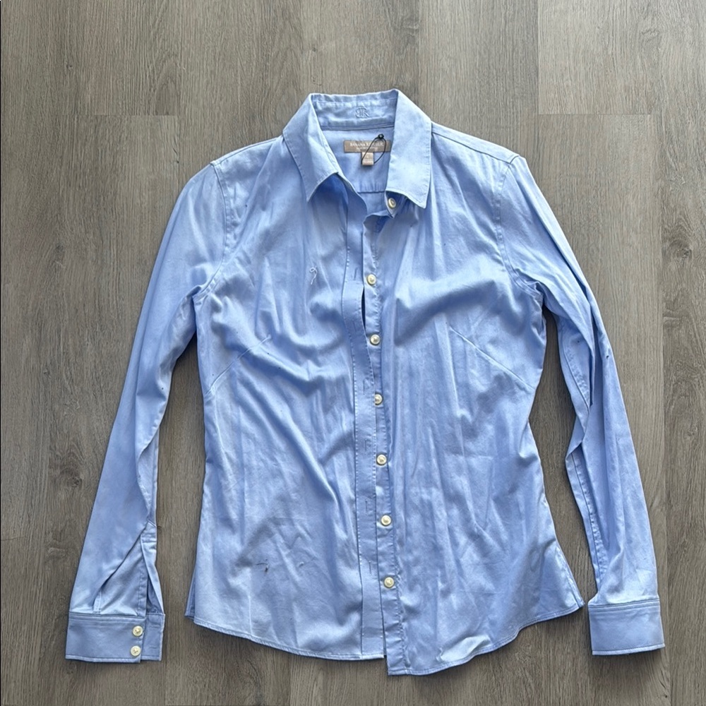 Banana Republic Light Blue Casual Button Down Shirt Size:8
